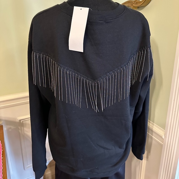 Vinyl Icons Blondie Black Graphic Sweatshirt with Studs & Tassels NWT Size Large - Picture 7 of 11